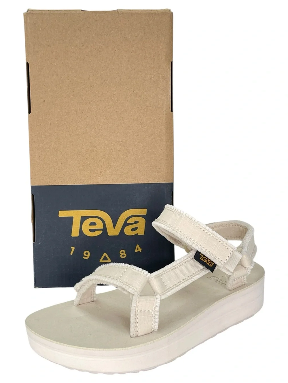 Teva Terragrip Cream Fringe Strappy Womens Sandals Size 5M